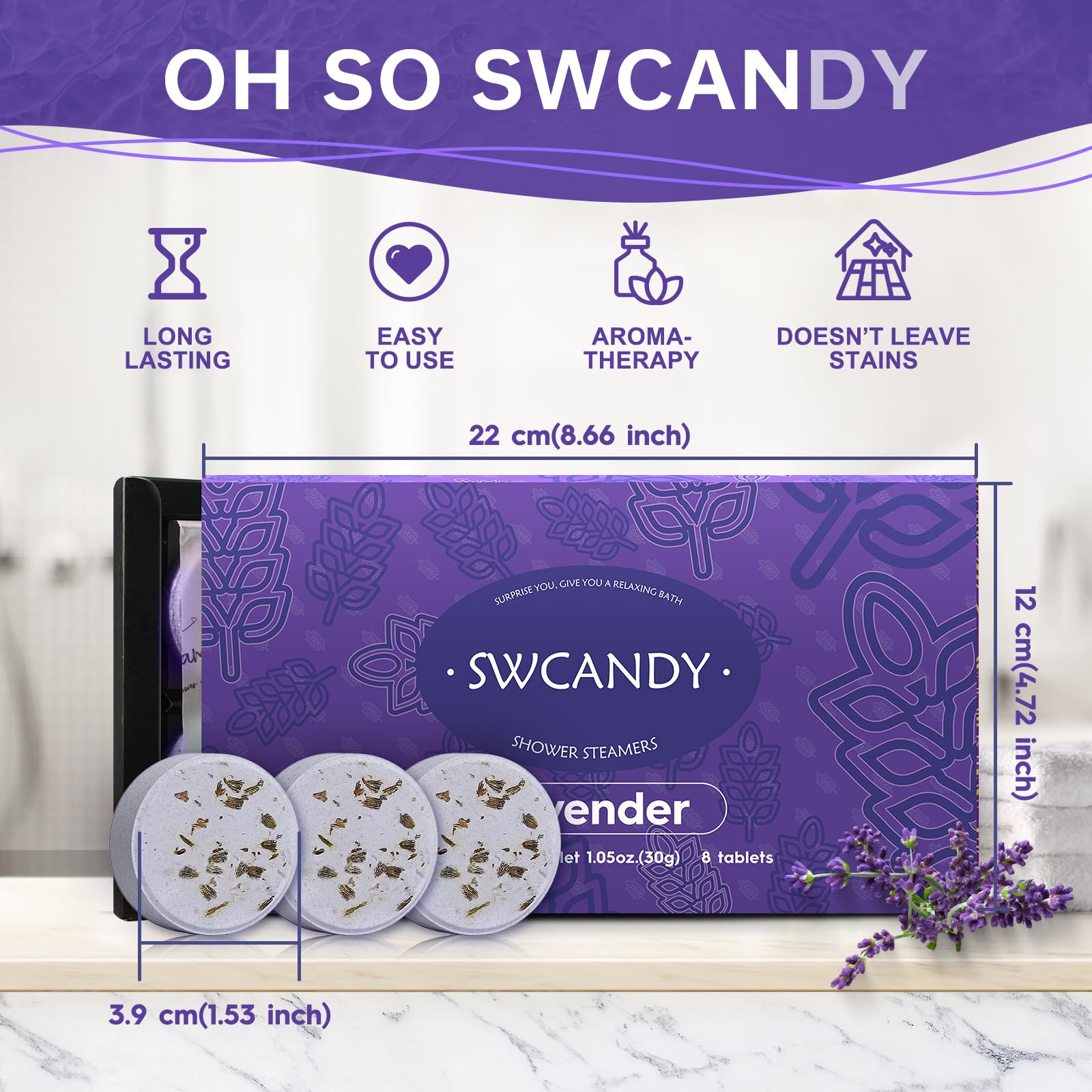 SWCANDY lavender steamers set creates a serene home spa ritual.