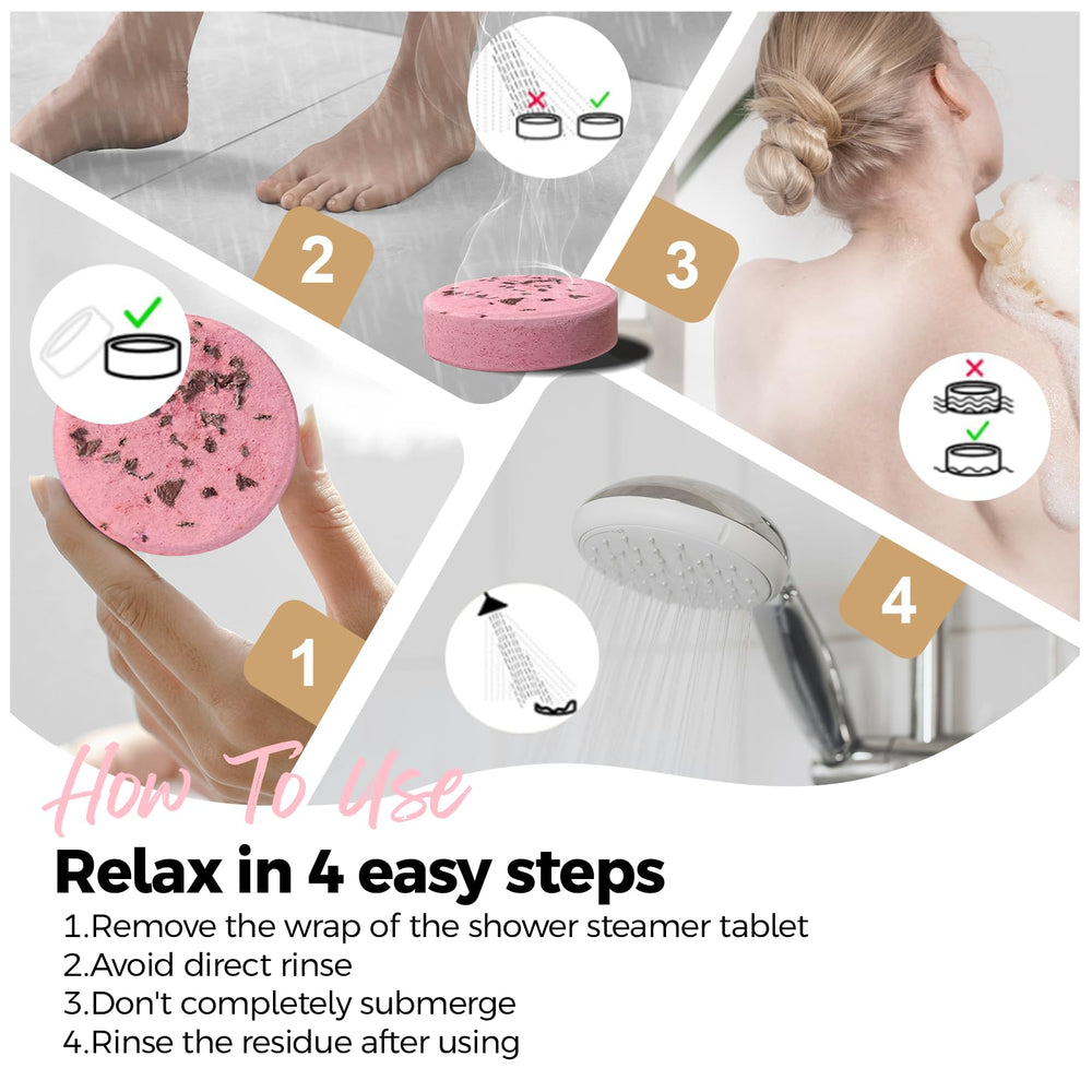 SWCANDY shower steamers in shower setup for quick relaxation