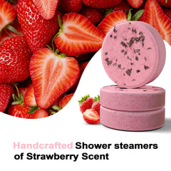 SWCANDY shower steamers strawberry pack side view, compact travel-friendly packaging