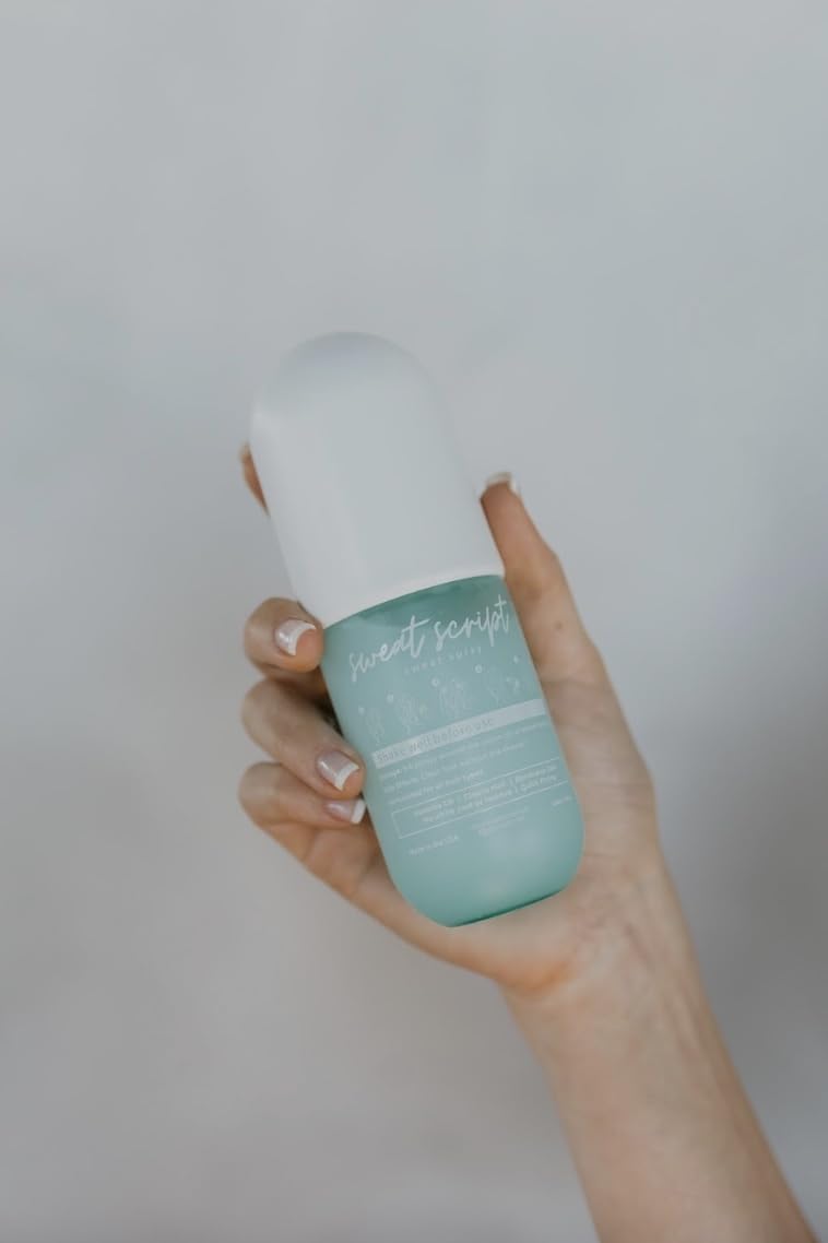 Sweat Script non-aerosol applying to hair for quick refresh