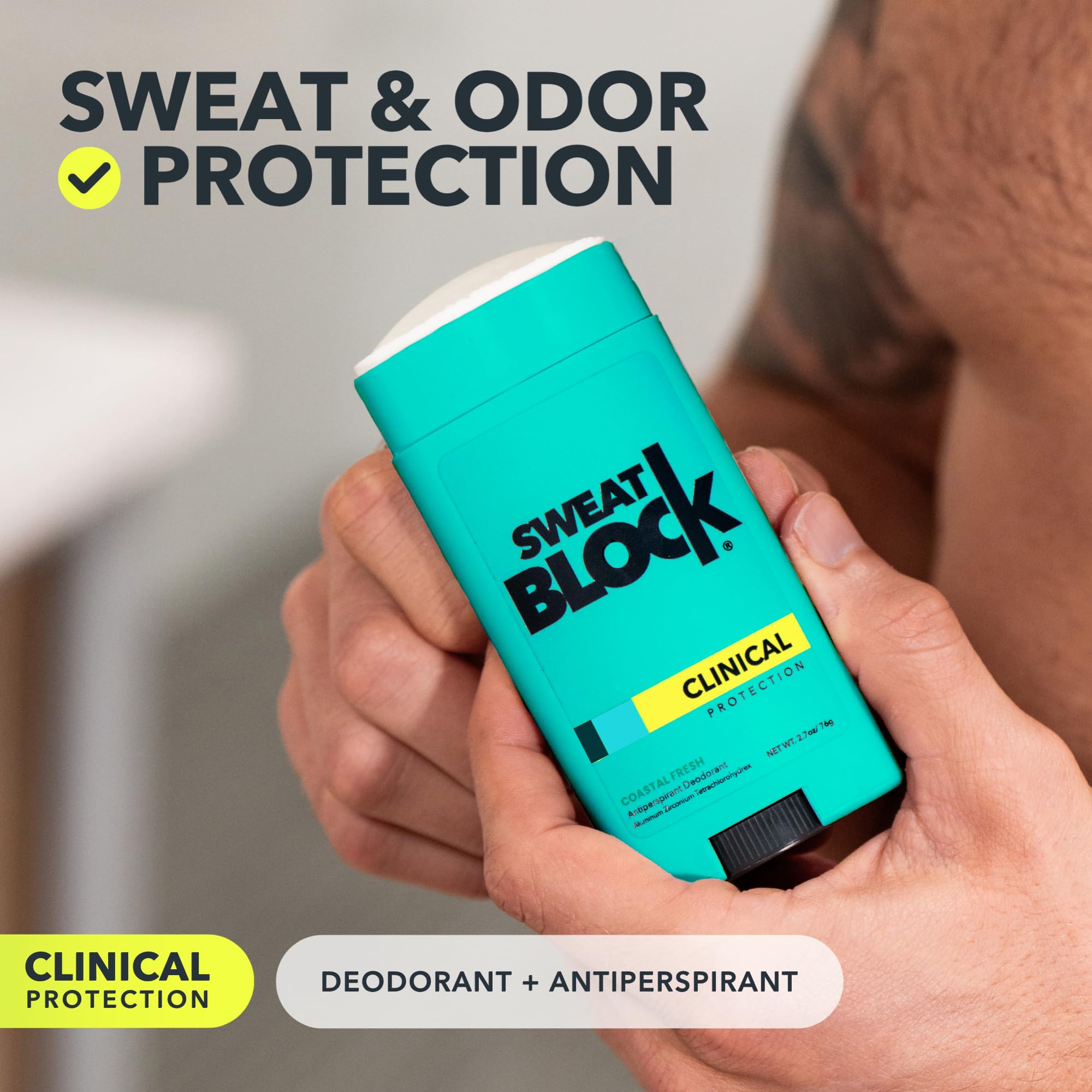 Nightly and morning application ensures SweatBlock Coastal Fresh protection.