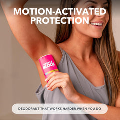 SweatBlock Women's Deodorant twist cap image suggests secure daily use