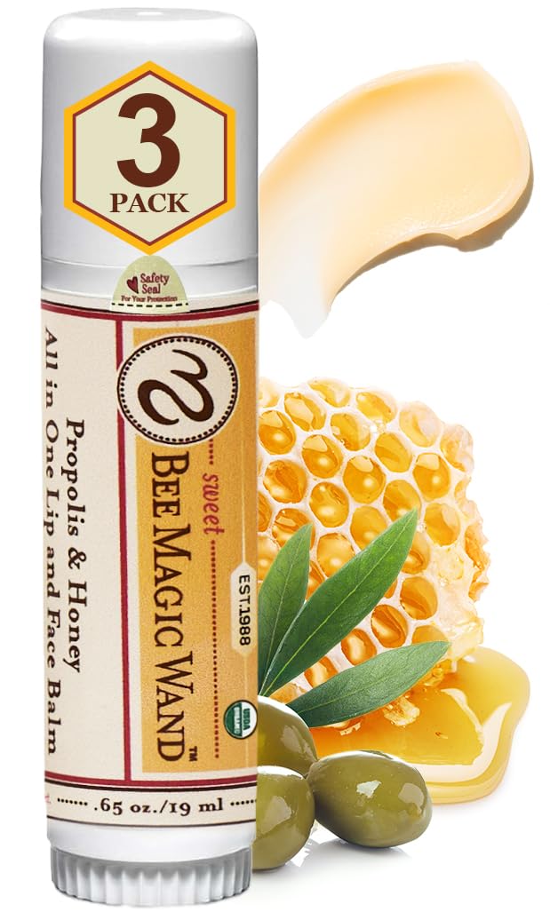 Sweet Bee Naturals organic beeswax lip balm packaging shows clean labeling and compact storage