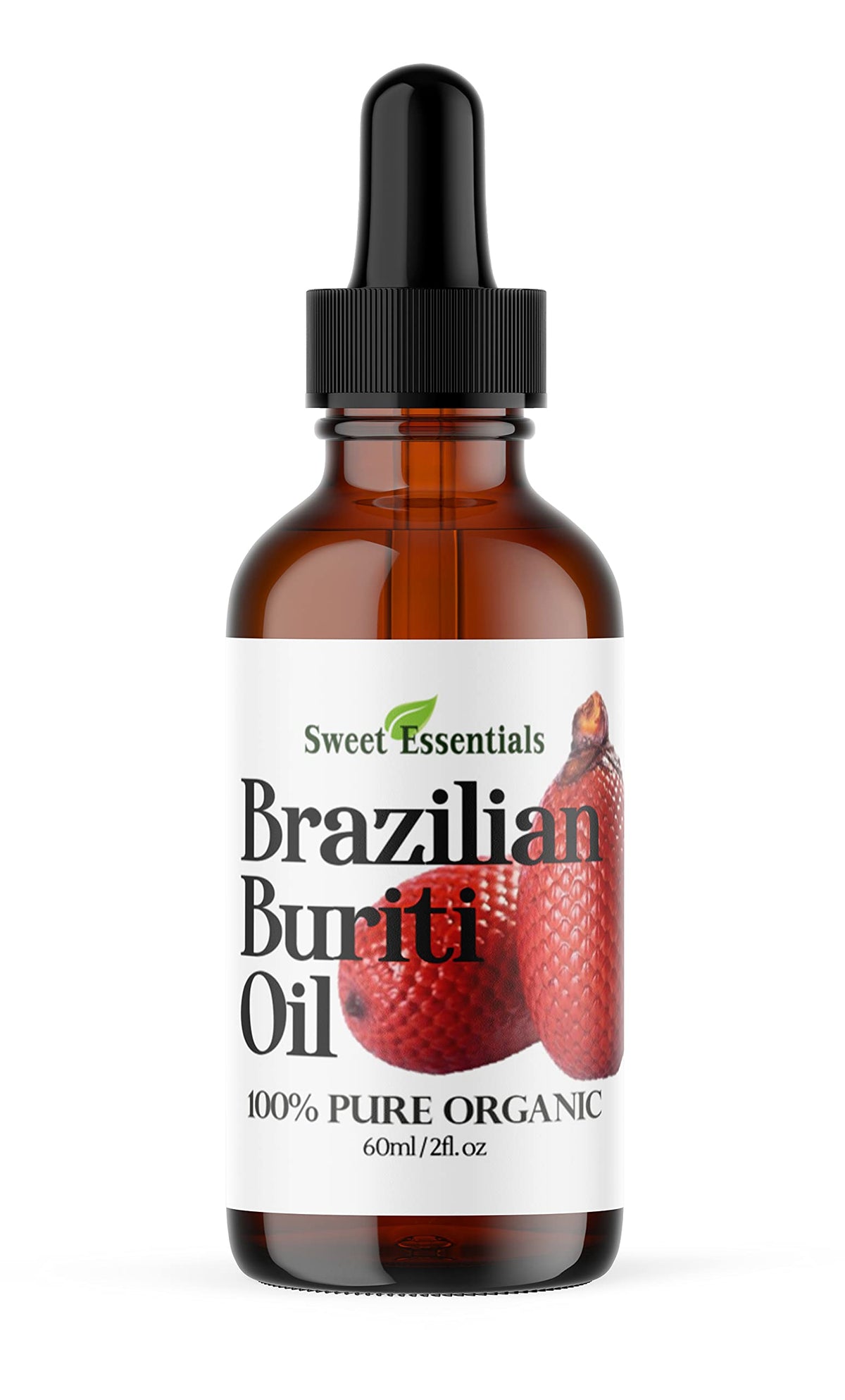Sweet Essentials Buriti oil bottle — pure cold-pressed moisturizer for skin and hair.