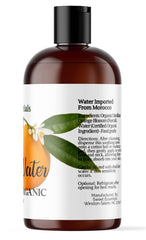 Sweet Essentials orange blossom water close-up showing clear to pale yellow color