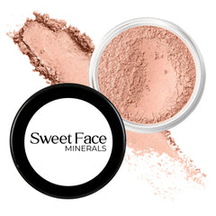 Sweet Face Minerals Light Tan Foundation jar ready for daily natural coverage