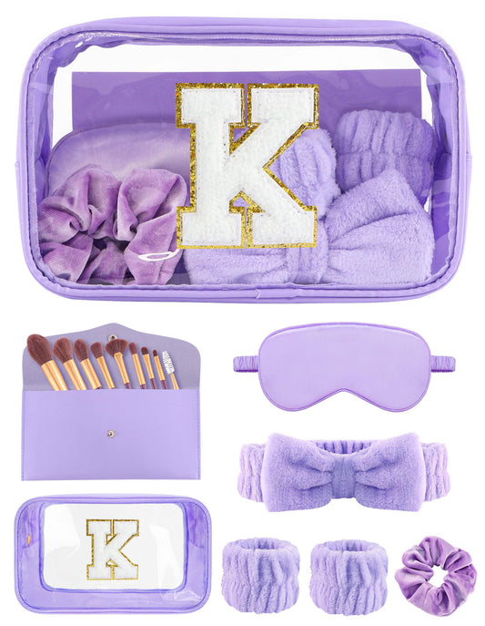Sweet Lion initial clear makeup bag in pink for organized travel and easy touch-ups.