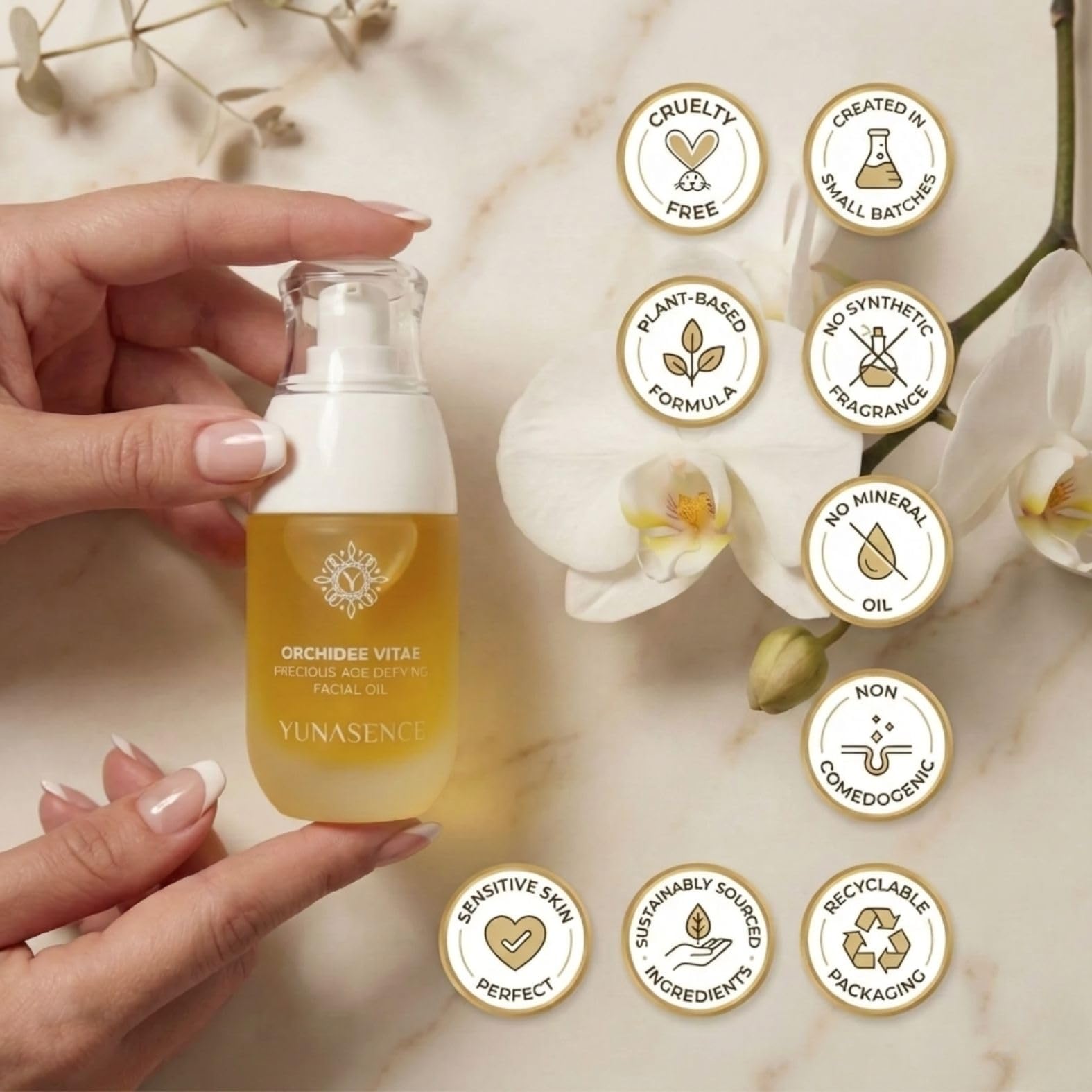 Maracuja oil drop representing deep nourishing properties for glow.