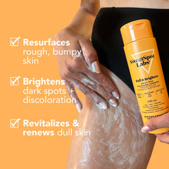SweetSpot Labs Buff & Brighten water-activation foam image demonstrates transforming cleanse.
