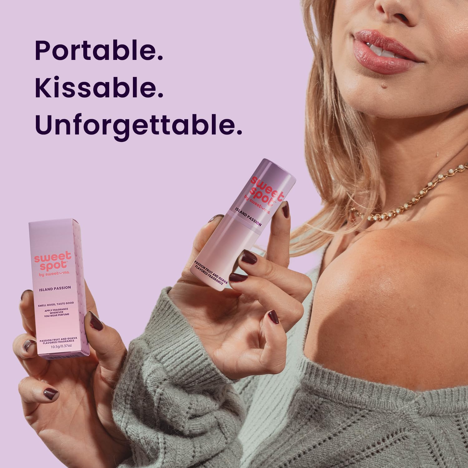 SweetSpot lips-friendly application for a subtle flavor and scent.
