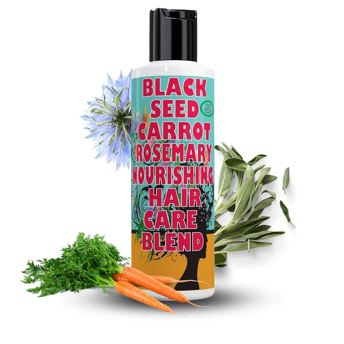 SWEET SUNNAH Black Seed Oil bottle pour showing hair nourishment potential