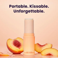 Sweetums SweetSpot Peach with beeswax base emphasizes hydrating formula
