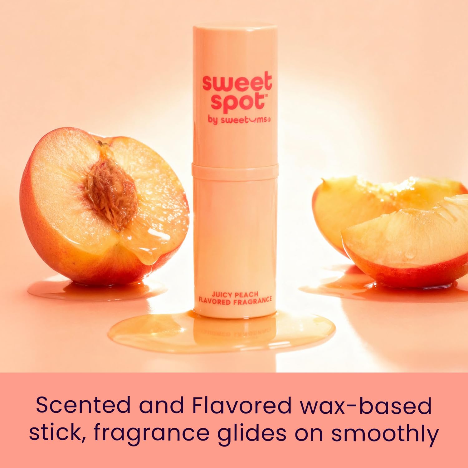 Sweetums SweetSpot Peach packaging highlights clean, vegan ingredients