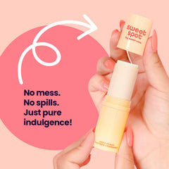 Sweetums SweetSpot Peach near mirror promotes daily fragrance ritual