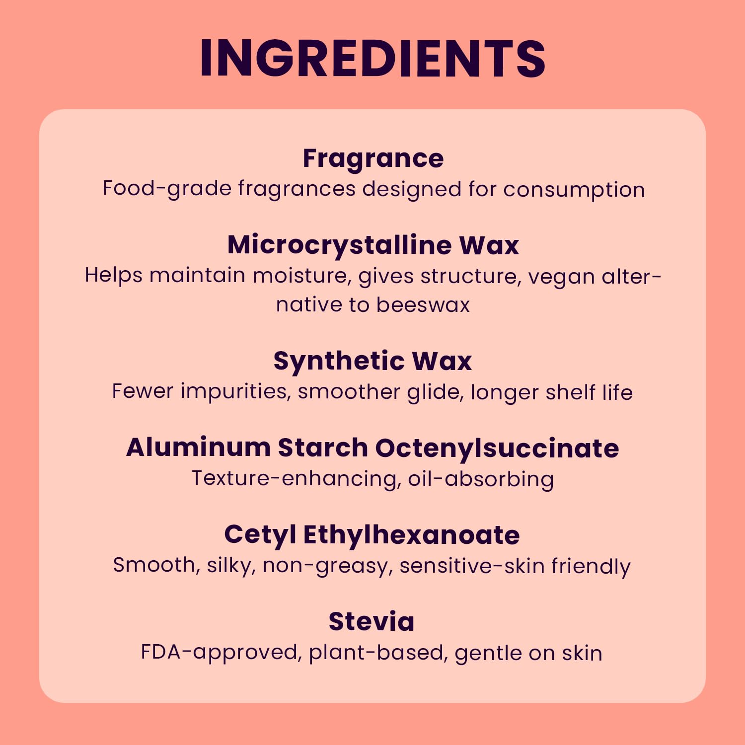 Ingredients highlight: clean, vegan formula with beeswax base.