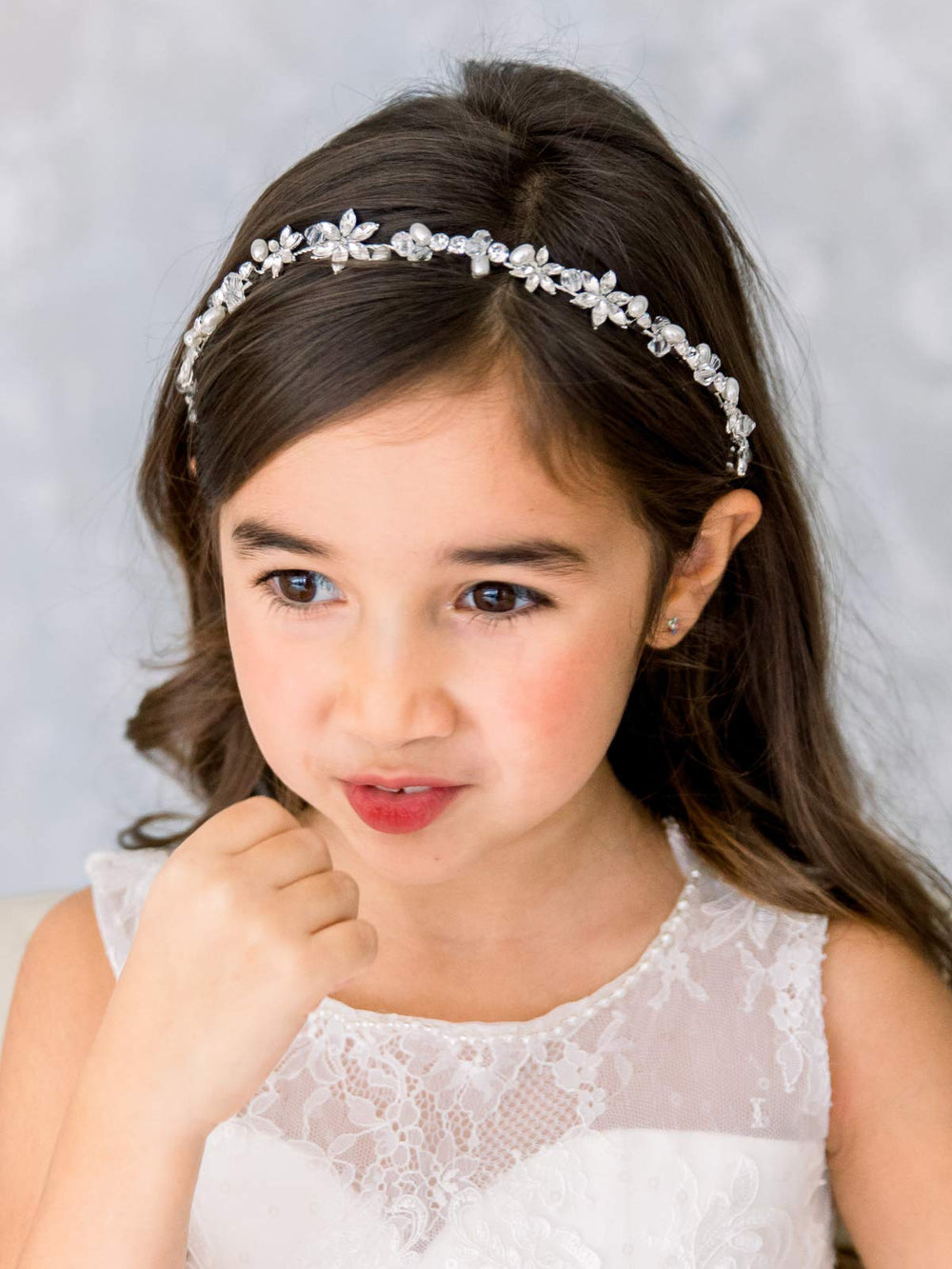 SweetV crystal flowers and pearl leaves detail enhances special occasion looks