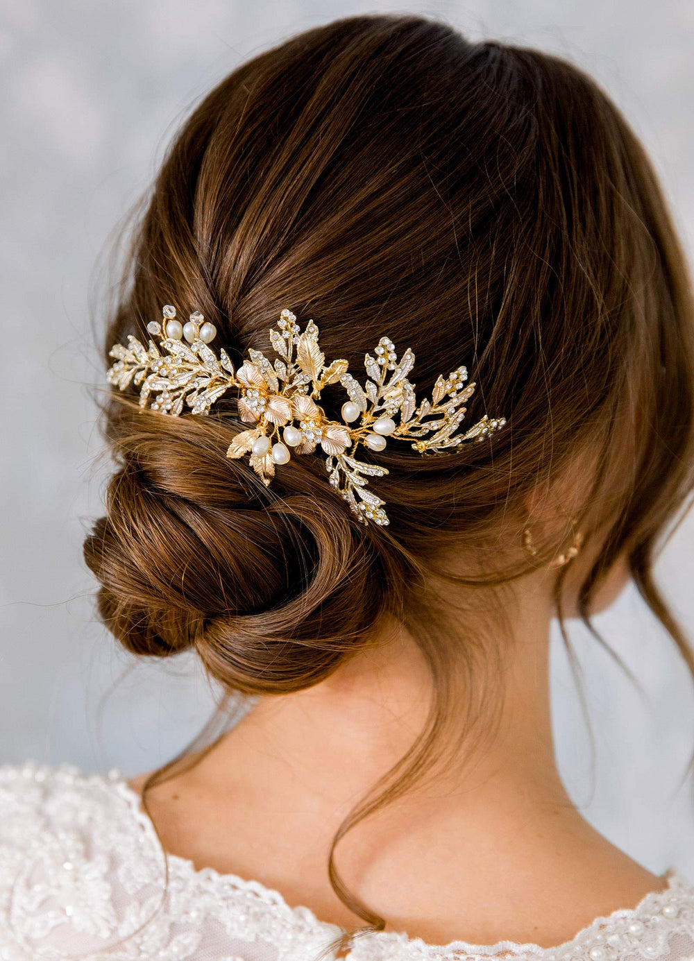 SWEETV handmade flower-inspired hair comb for romantic hairstyles
