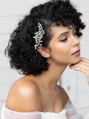 SWEETV silver crystal bridal hair comb enhances elegance for brides and bridesmaids.