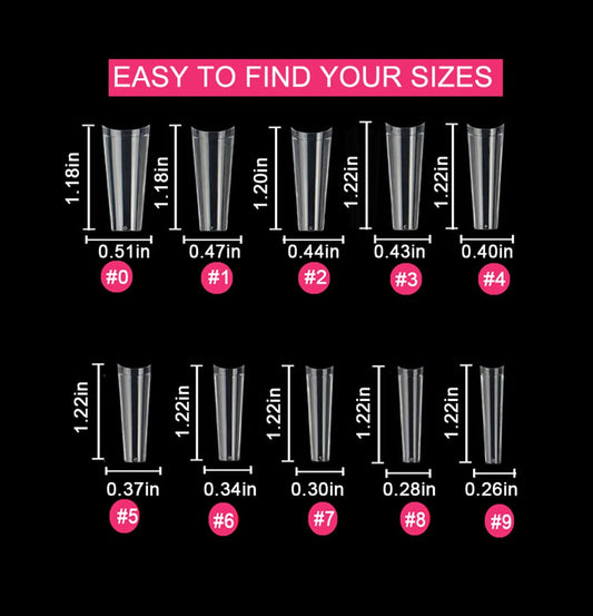 SWETIDY clear long coffin nails show natural finish and quick color application.