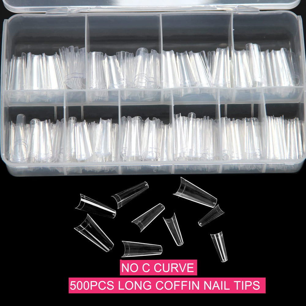 SWETIDY flattened half-cover coffin tips for versatile shaping and customization.