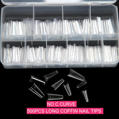 SWETIDY flattened half-cover coffin tips for versatile shaping and customization.
