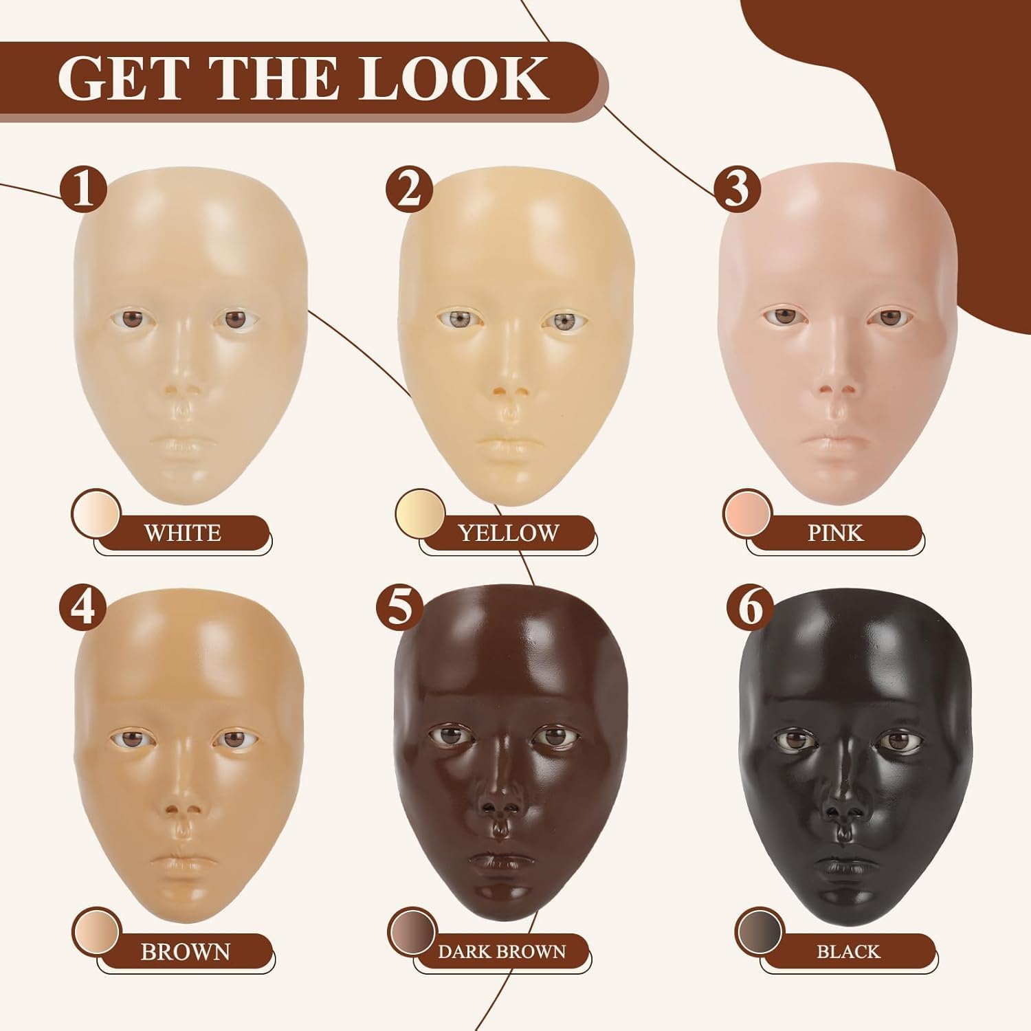 SWHDT full-face mannequin head with brushes for comprehensive technique practice