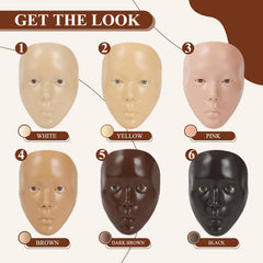 SWHDT full-face mannequin head with brushes for comprehensive technique practice