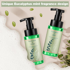 Swiffen eucalyptus cedar foaming soap bottle with pump adds a spa-like scent to any room.