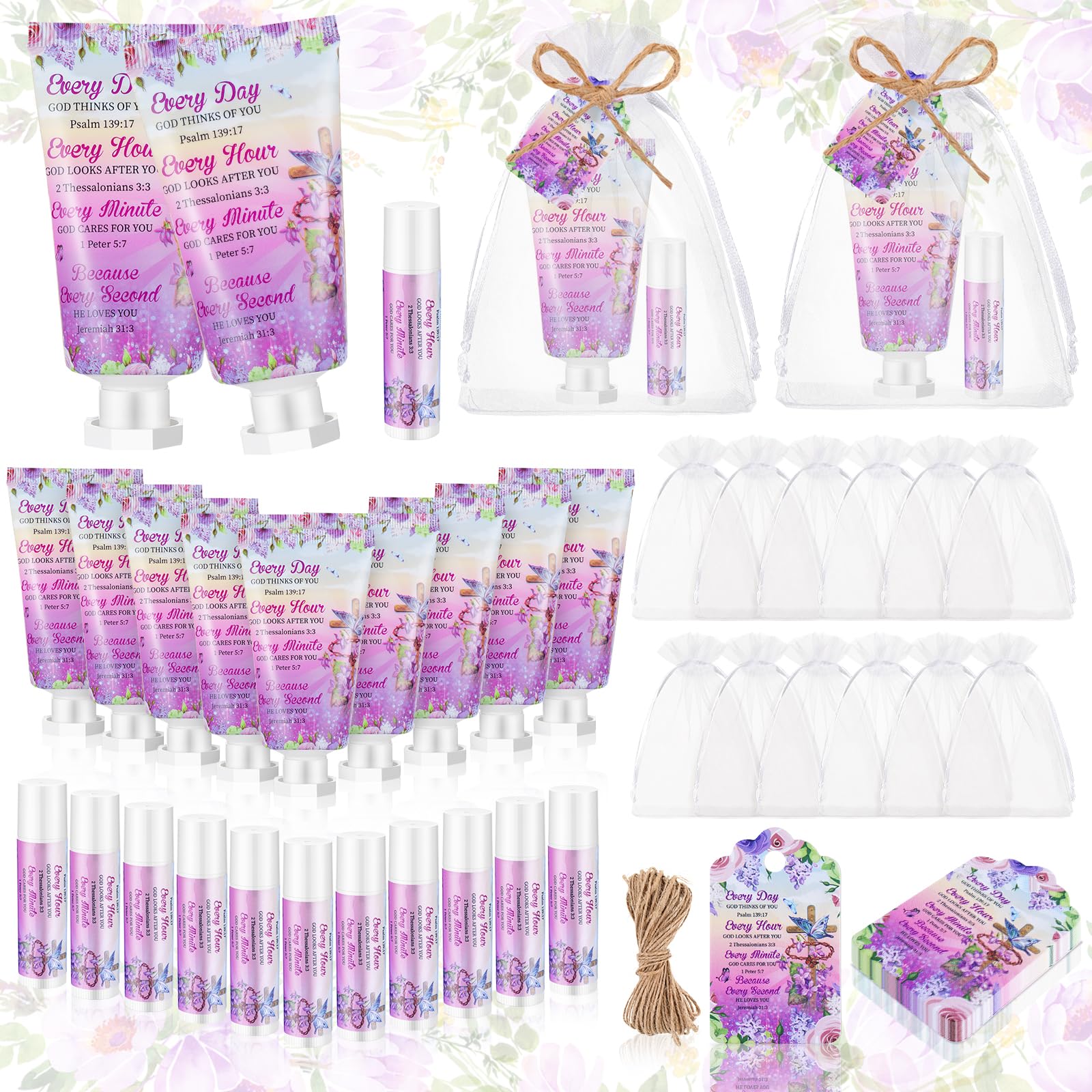 Swiffen Christian hand cream gift set 24-pack, portable 30ml tubes for family gifting