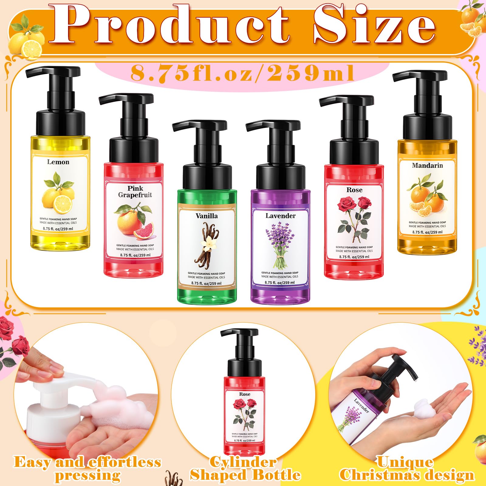 Swiffen holiday gift set of six bottles, practical and festive care items.