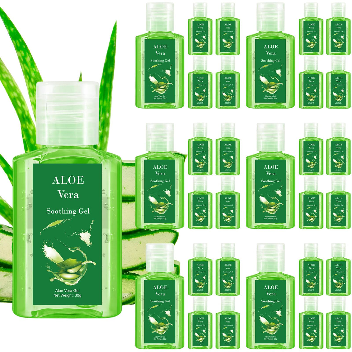 Swiffen mini aloe vera gel 1oz travel bottle for quick skin soothing.