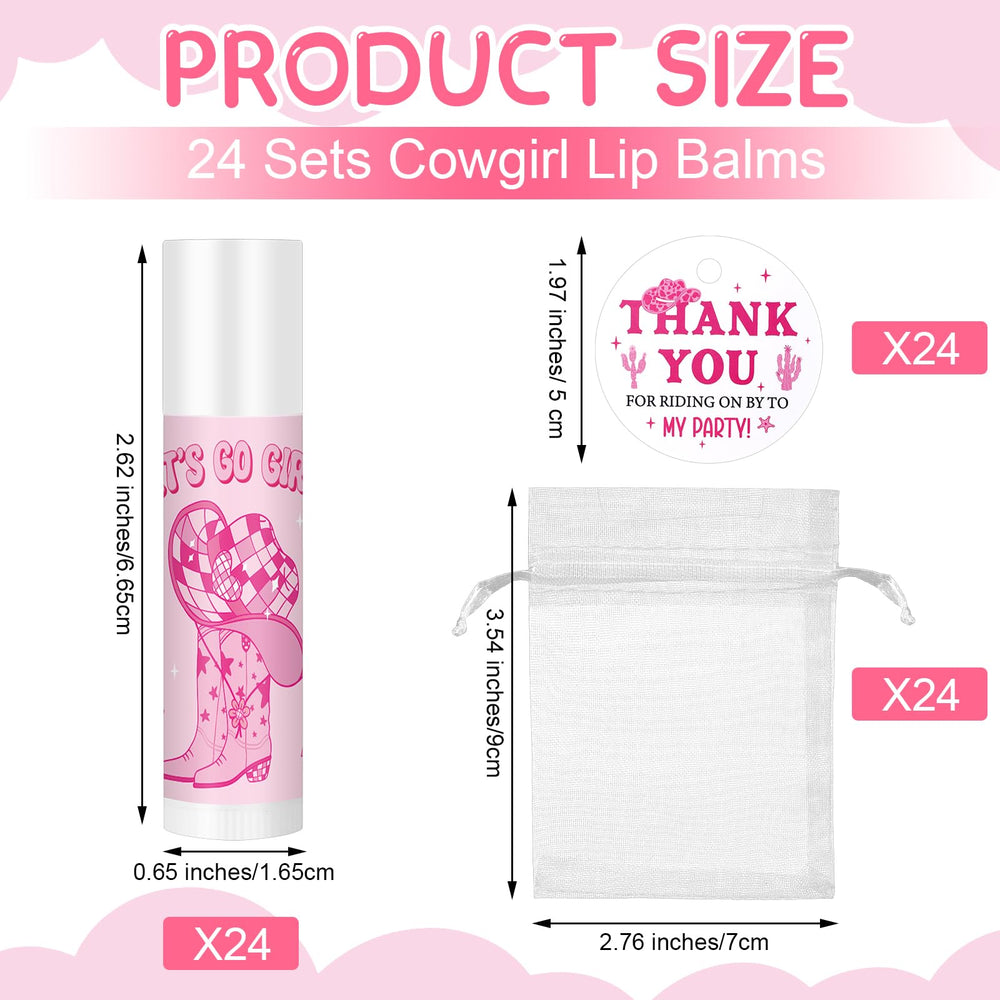 Swiffen organza bag with pink cowgirl packaging for party favors