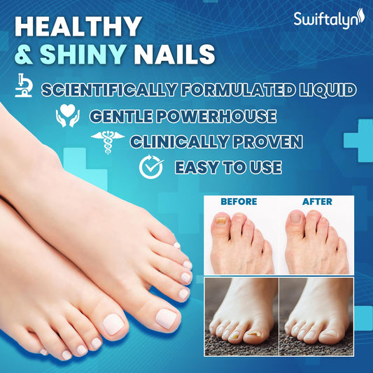 Swiftalyn nail solution brush on fingernails for precise daily care and strength.