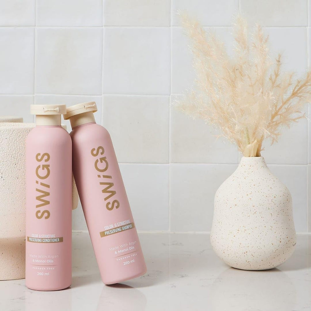 Swigs shiny wig aftercare supports radiant, healthy-looking locks.