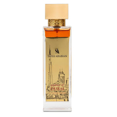 Swiss Arabian Opulence of Dubai Extrait bottle front, unisex daily fragrance.