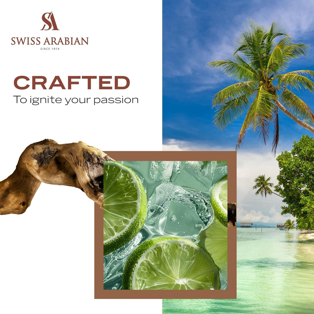 Swiss Arabian Soul of Bali spray action, delivers a balanced, fresh scent.