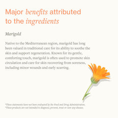 Close-up of ingredients like marigold and soy in SwissJust Cream.