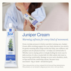 SwissJust Juniper Massage Cream in action during a massage