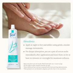 Before-use image showing dry feet ready for Pedicream care.
