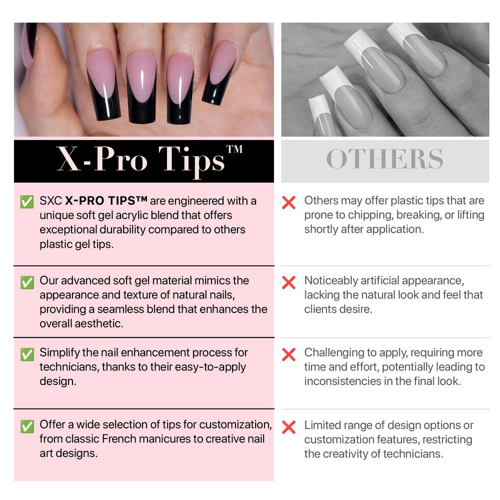 SXC nails come in 5 styles for mix-and-match looks.