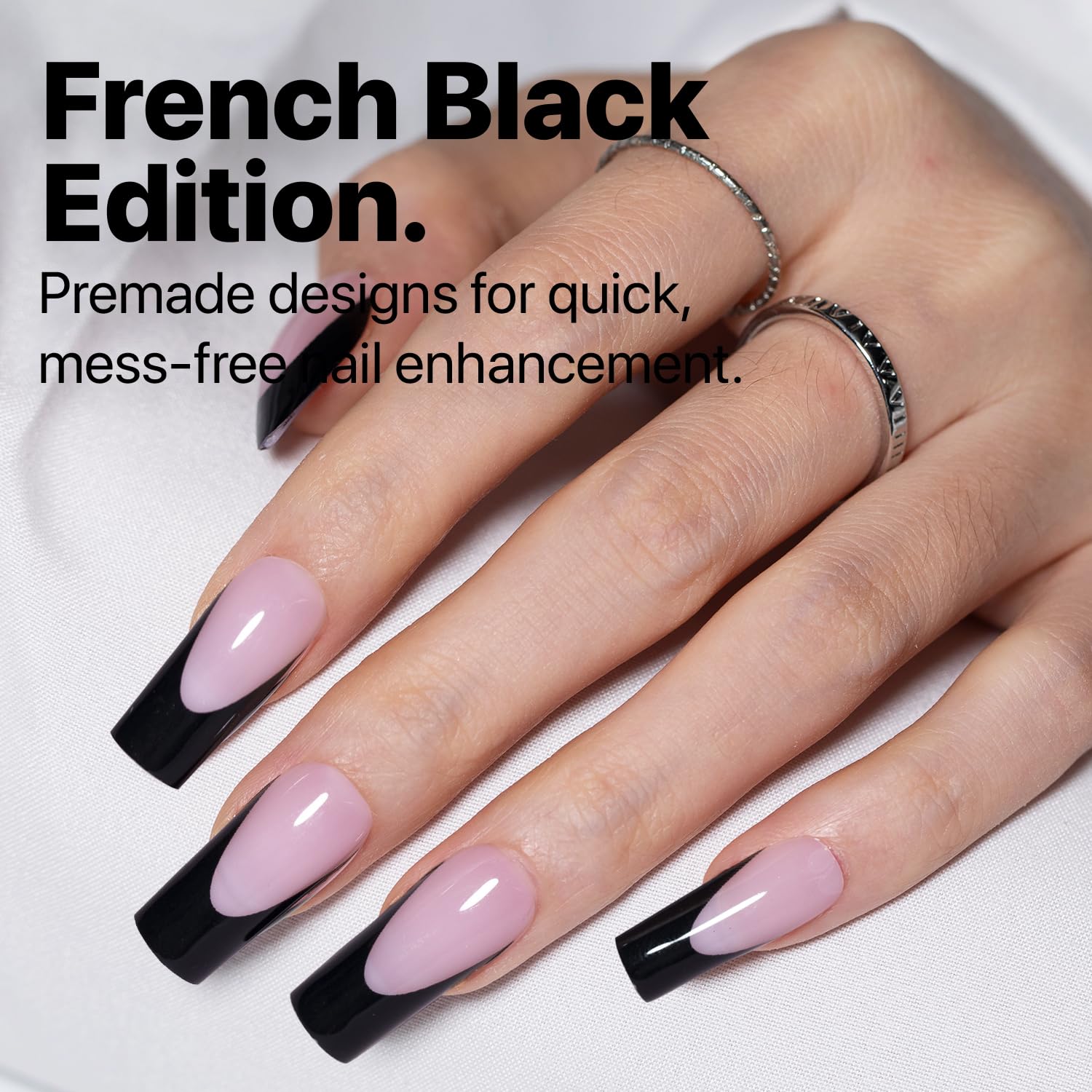 SXC 150-piece nail tip kit in 15 sizes fits a variety of nail shapes for customization.