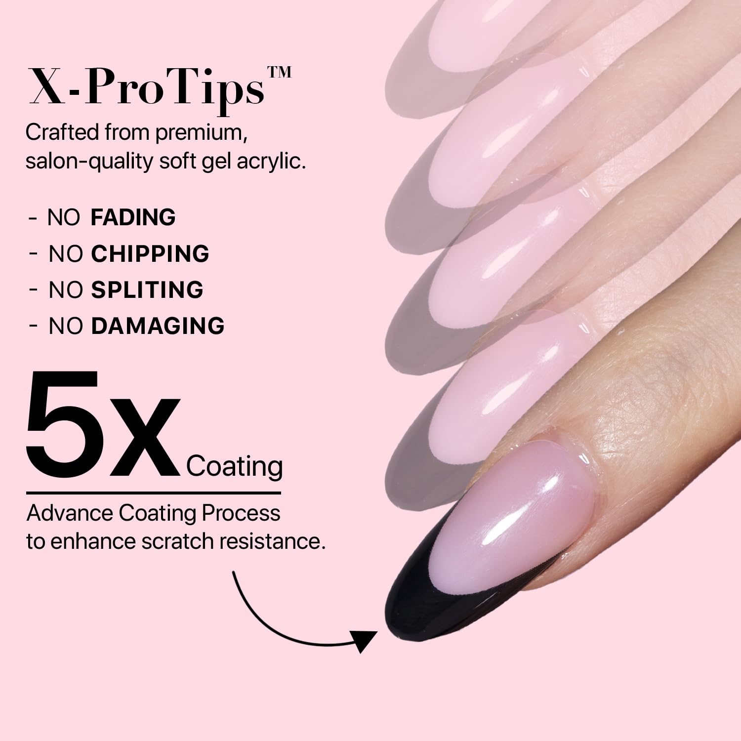 SXC 150-piece nails pack with 15 sizes.