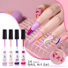 SXC 24-color options including white and glitter shades for nail art