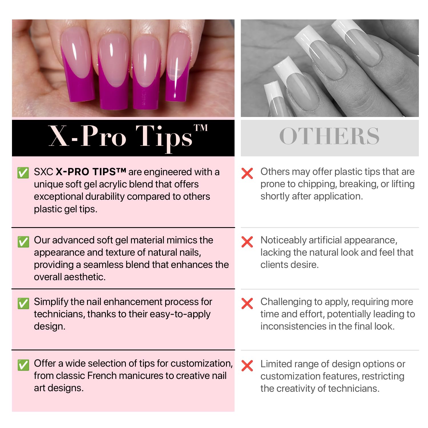 SXC reusable nails remove easily without damaging natural nails.