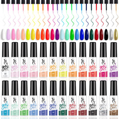 SXC Cosmetics 24-color gel liner kit with built-in brush for precise lines
