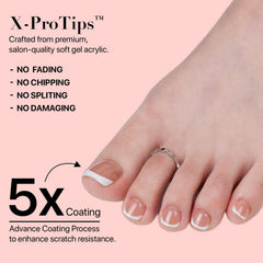 Short French Brown nails on a toe with subtle shine