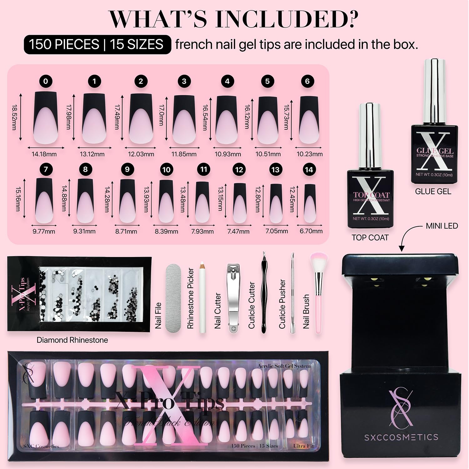 SXC Easy application press-on kit for quick nail upgrades