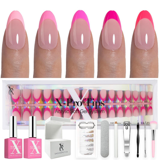 SXC French Tip Nails kit box shows gift-ready packaging for easy gifting.
