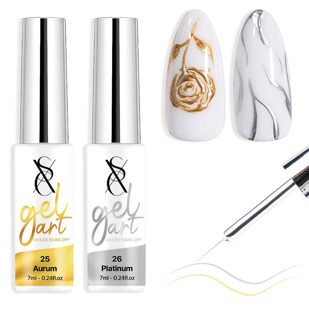 SXC Cosmetics gel liner gold and silver set shown in main image for refined metallic accents.