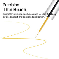 Close-up of silver gel liner showcasing chrome-like metallic finish.